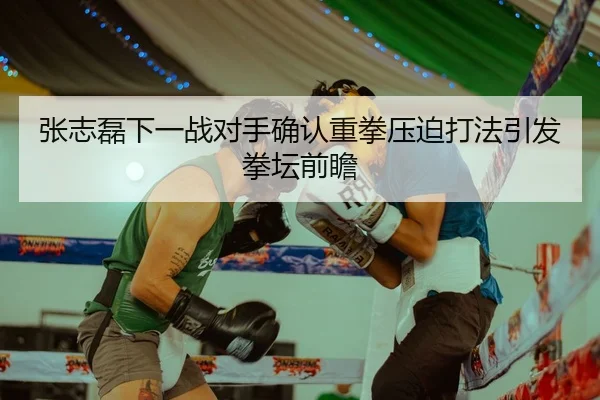 张志磊下一战对手确认重拳压迫打法引发拳坛前瞻